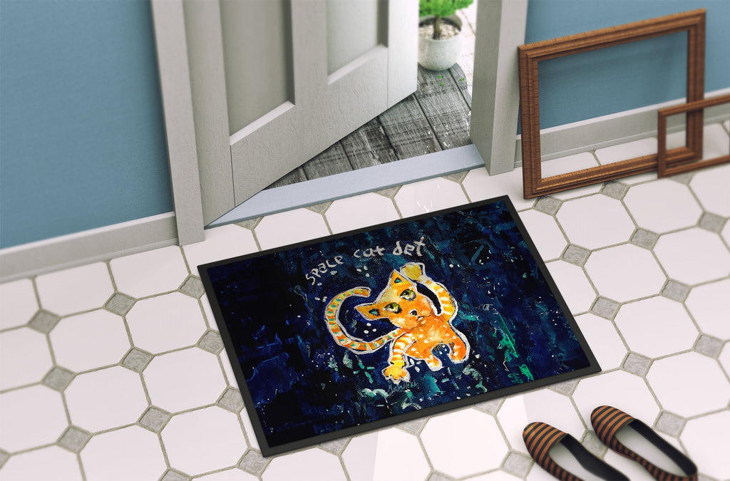 Space Cat Det Cat Doormat Indoor Outdoor 18H X 27W Front Door Mat Rugs for Entryway, Non Slip Washable