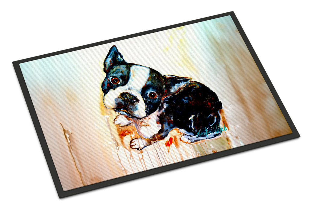 Boston Terrier The Look Doormat Indoor Outdoor 18H X 27W Front Door Mat Rugs for Entryway, Non Slip Washable