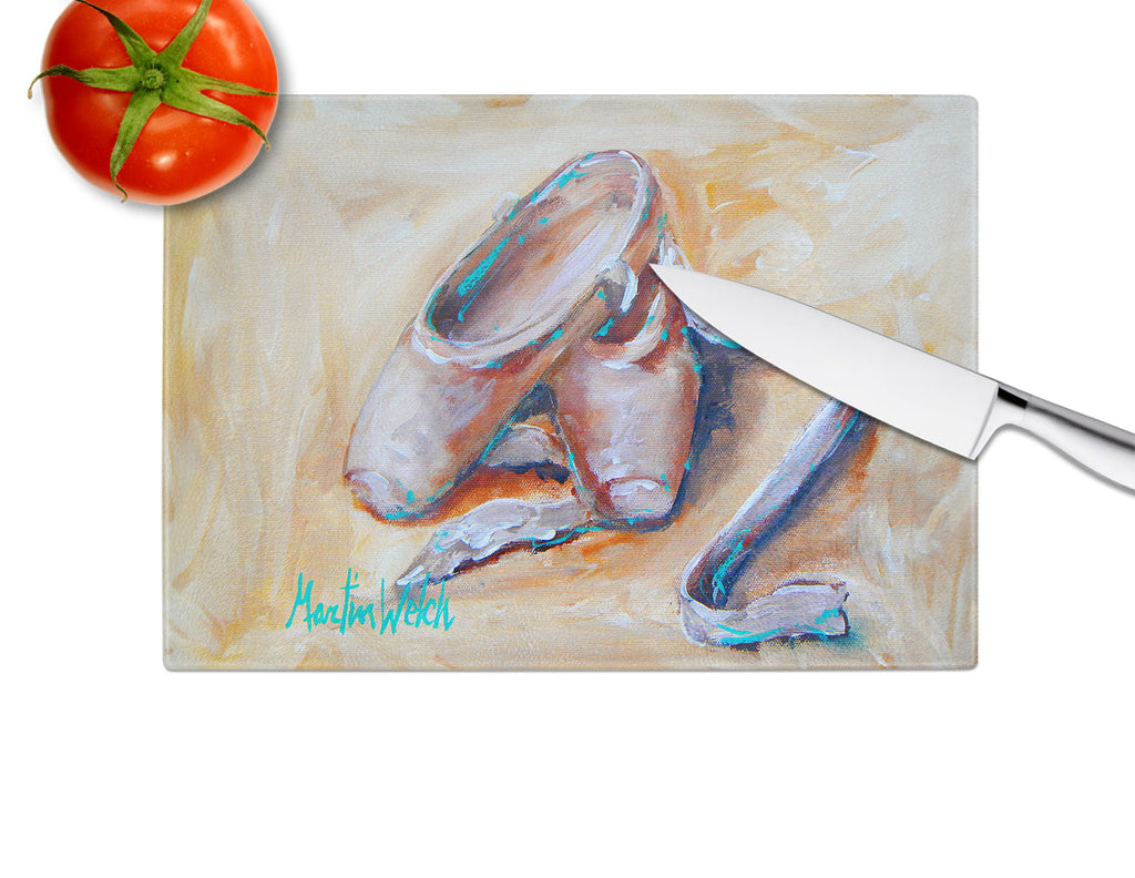 Toe Toe Ballet Shoes Cutting Board Tempered Glass Kitchen Cutting Surface, Heat Resistant Chopping, Non-Slip Feet, Food Prep & Serving