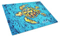 Turtle Drive Cutting Board Tempered Glass Kitchen Cutting Surface, Heat Resistant Chopping, Non-Slip Feet, Food Prep & Serving