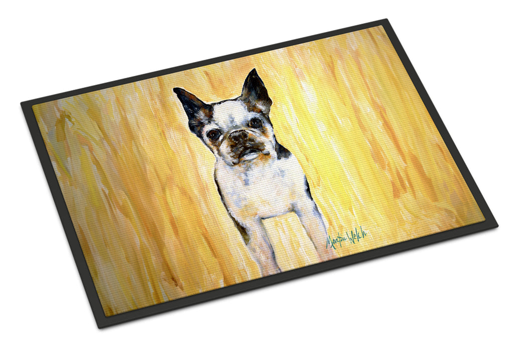 Boston Terrier Walker Two Doormat Indoor Outdoor 24H X 36W Front Door Mat Rugs for Entryway, Non Slip Washable Low Pile,
