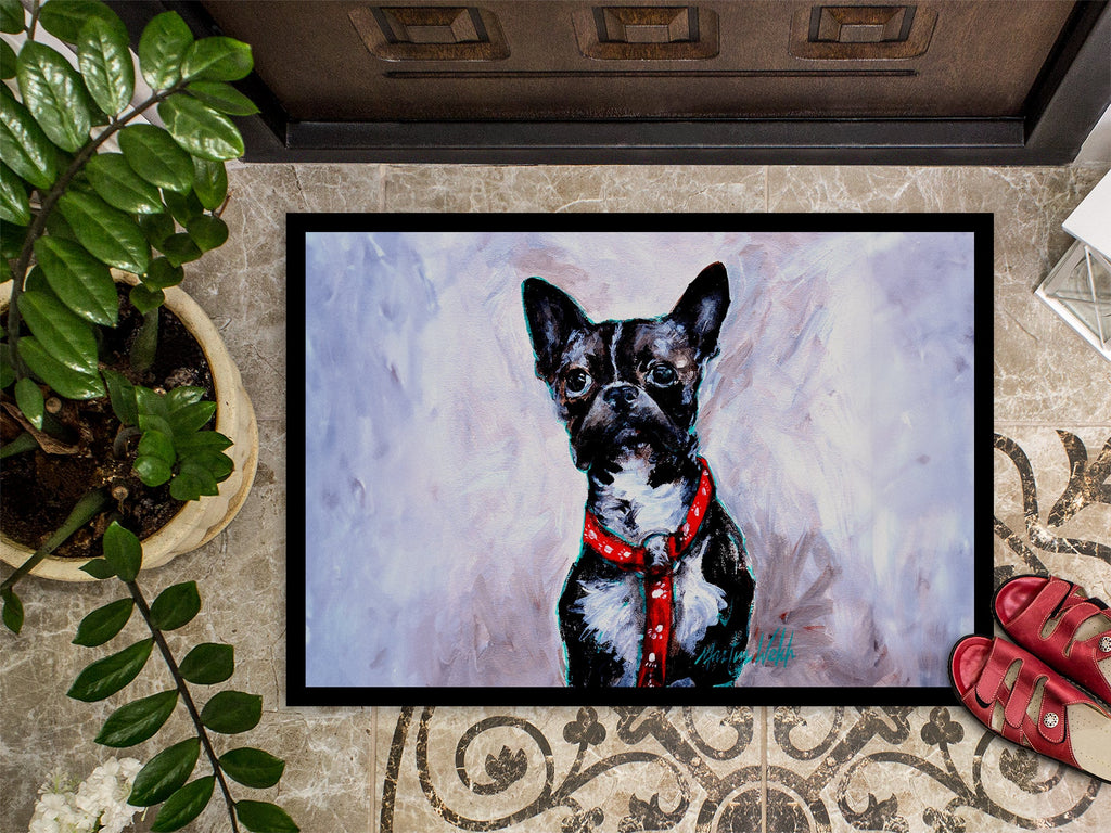 Boston Terrier Ziggy Doormat Indoor Outdoor 24H X 36W Front Door Mat Rugs for Entryway, Non Slip Washable Low Pile,