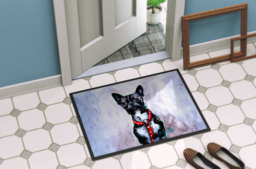 Boston Terrier Ziggy Doormat Indoor Outdoor 24H X 36W Front Door Mat Rugs for Entryway, Non Slip Washable Low Pile,