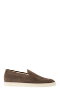 BRUNELLO CUCINELLI Chevron-Effect Suede Moccasin Trainers