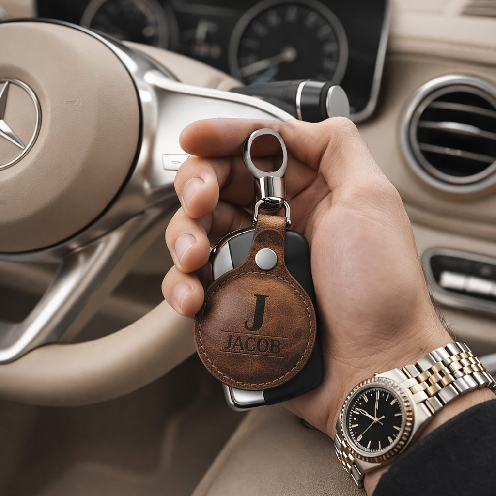 Personalized AirTag Keychain Holder – Custom Key Ring Case