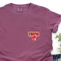 Mama Christmas Bow Retro Pocket Santa Winter Vintage Holiday Pocket Tee Comfort Colors Tee