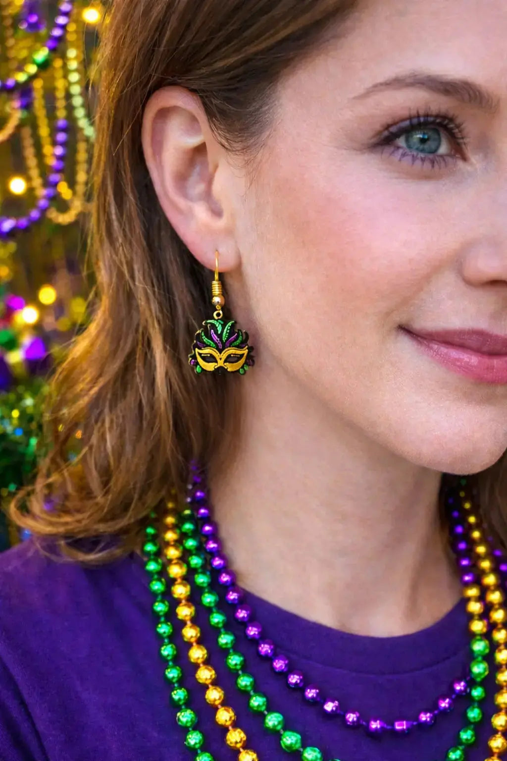 Mardi Gras Mask Earrings