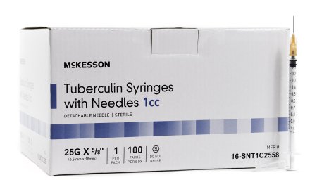 Substitute For McKesson 1 mL Tuberculin Syringe w/ Needle 25G 5/8" - 16-SNT1C2558