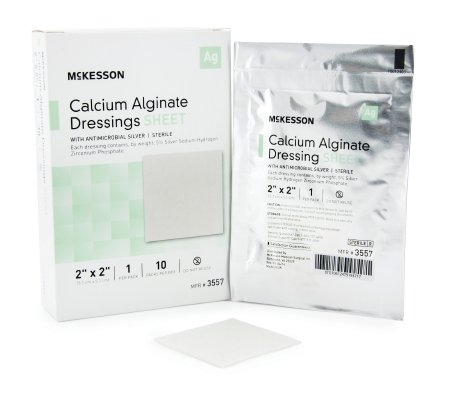 Silver Alginate Dressing McKesson 2 X 2 Inch Square Sterile - 3557