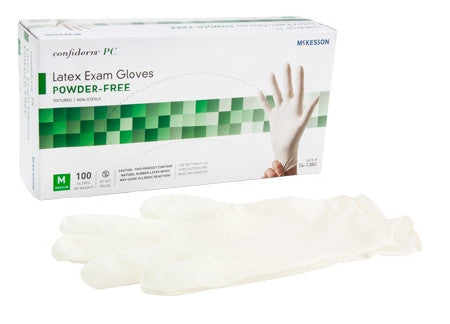 Exam Glove McKesson Confiderm® Medium NonSterile Latex Standard Cuff Length Fully Textured Ivory Not Rated - 14-1382