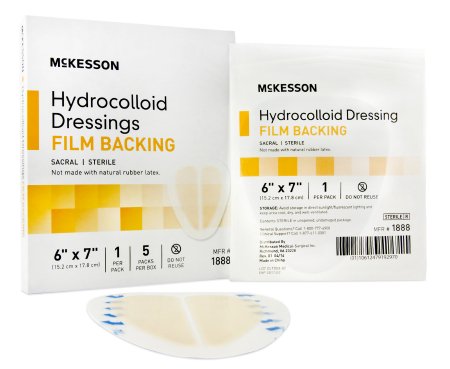 Hydrocolloid Dressing McKesson Waterproof Film Backing 2 X 2 Inch Square Hydrocolloid / Film - 1886