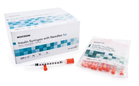 Substitute for Standard Insulin Syringe with Needle McKesson 1 mL 1/2 Inch 28 Gauge NonSafety Ultra Thin Wall - 102-SN1C2805P