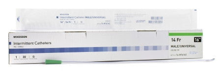 McKesson Male/Univ 16" Coude Tip Intermittent Catheters - 16-M16