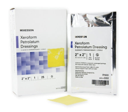 Xeroform Petrolatum Impregnated Dressing McKesson Rectangle 5 X 9 Inch Sterile - 2207