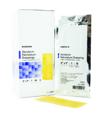 Xeroform Petrolatum Impregnated Dressing McKesson Rectangle 5 X 9 Inch Sterile - 2207