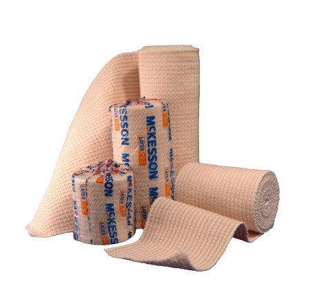 Elastic Bandage McKesson 2 Inch X 5 Yard Single Hook and Loop Closure Tan NonSterile Standard Compression - 16-1033-2
