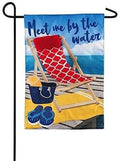 Meet Me by The Water Garden Flag 2 Sided