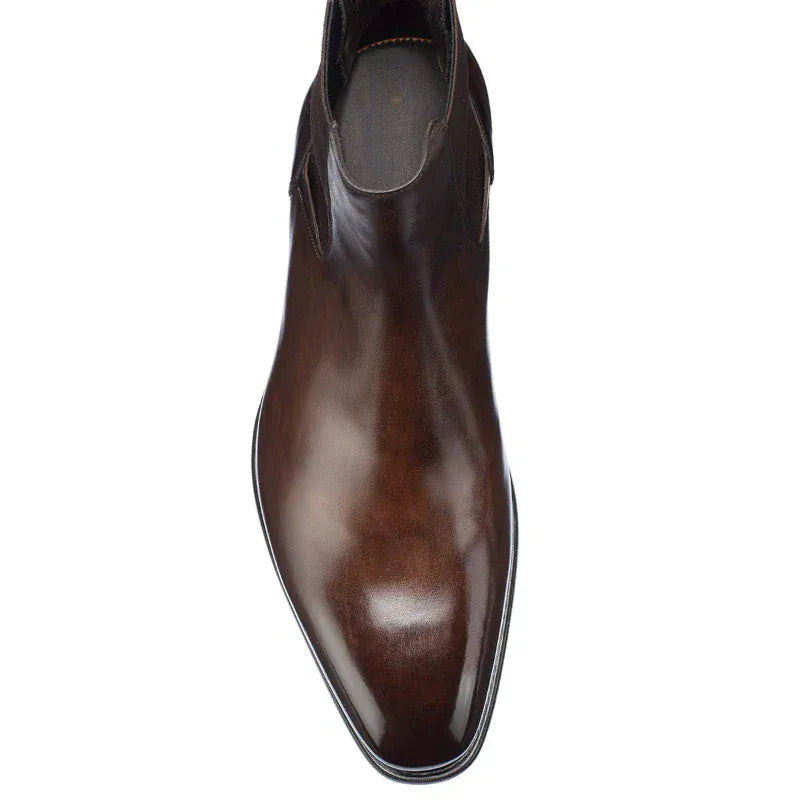 Men’s Brown Chelsea Boots | Classic PU Ankle Boots with Elastic Panels for Everyday Comfort & Style