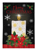 Merry Christmas Candle 2 Sided Garden Flag