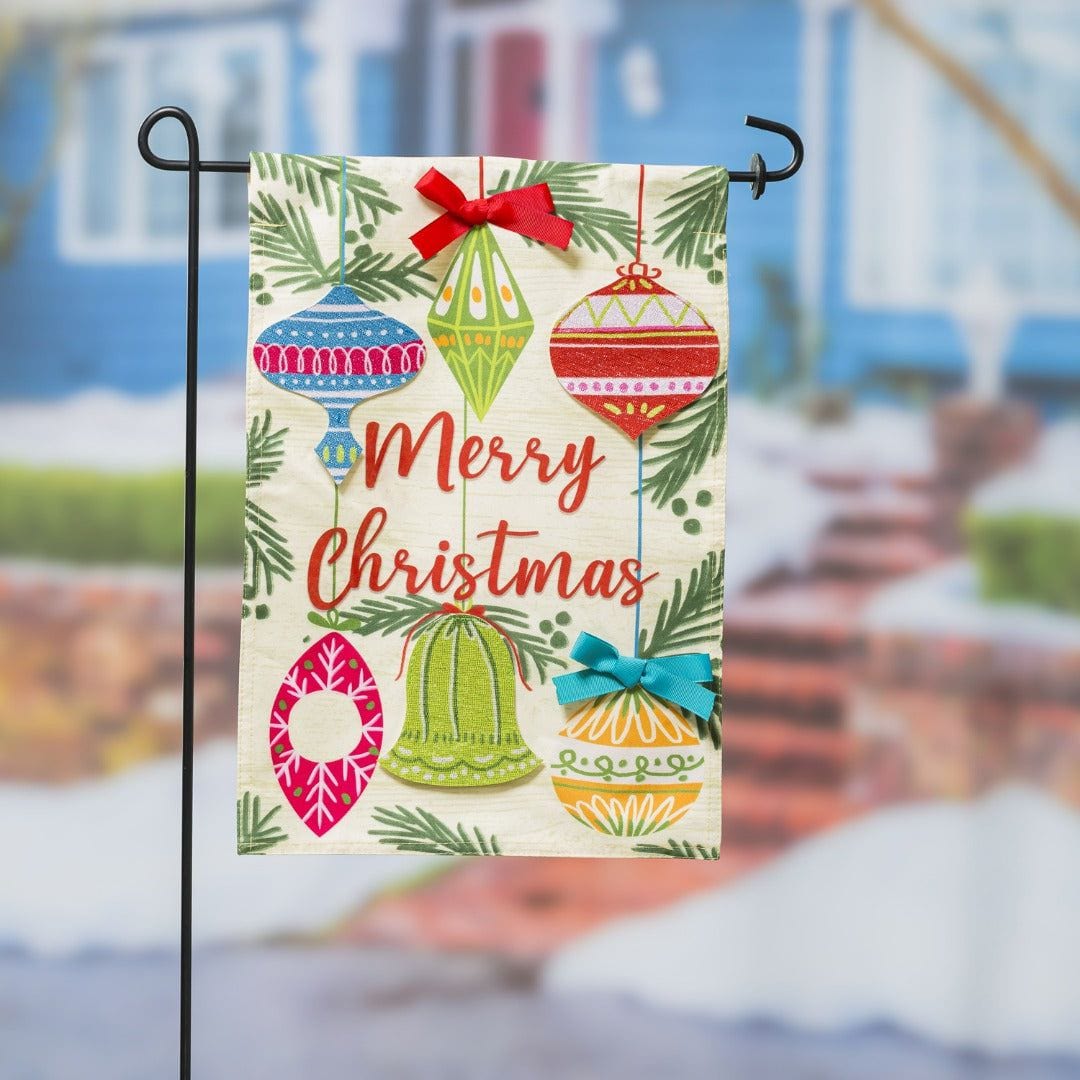Merry Christmas Ornaments Garden Flag 2 Sided