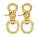 Horse Tack Brass-Plated Trigger Snap Square Eye Snap Loop Eye 2-1/2" 2-Pack