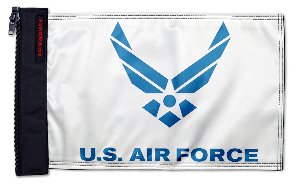 Air Force White12"x18" Forever Wave Flag for Jeep Wrangler TJ 1996-2006