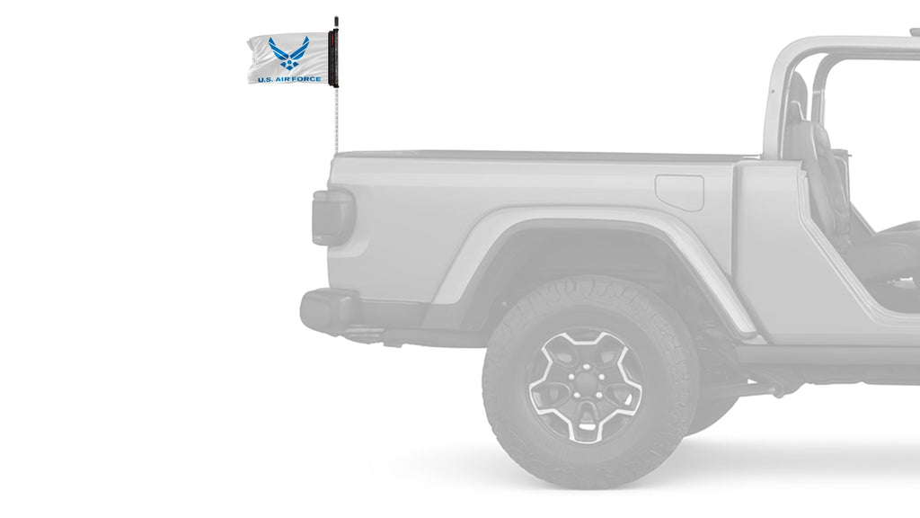 Air Force White12"x18" Forever Wave Flag for Jeep Wrangler TJ 1996-2006
