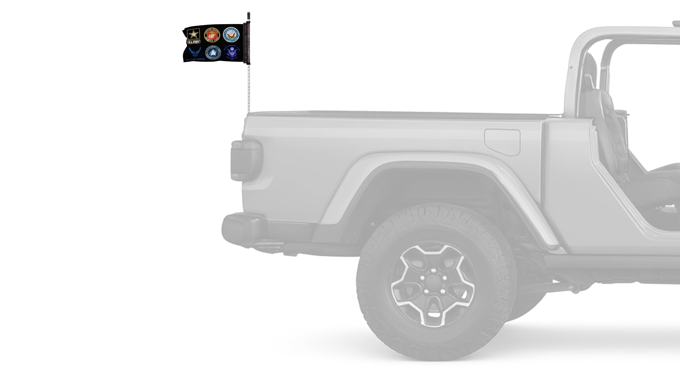 Armed Forces 12"x18" Forever Wave Flag for Jeep Wrangler YJ 1986-1995