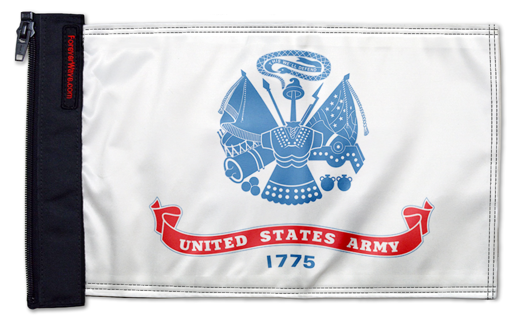 Army 12"x18" Forever Wave Flag for Jeep Wrangler CJ-7 and CJ-8 1976-1986