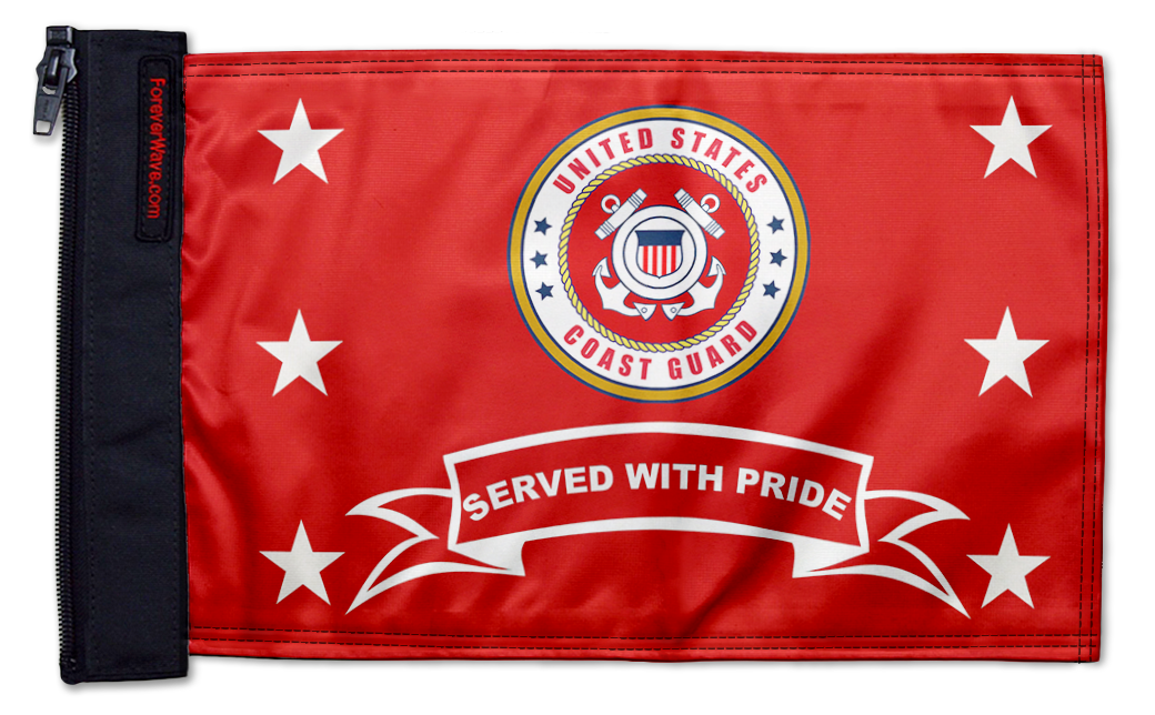 Coast Guard Served With Pride 12"x18" Forever Wave Flag for Jeep Wrangler YJ 1986-1995