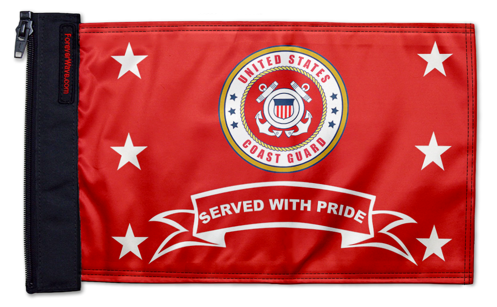 Coast Guard Served With Pride 12"x18" Forever Wave Flag for Jeep Wrangler LJ 2003-2006