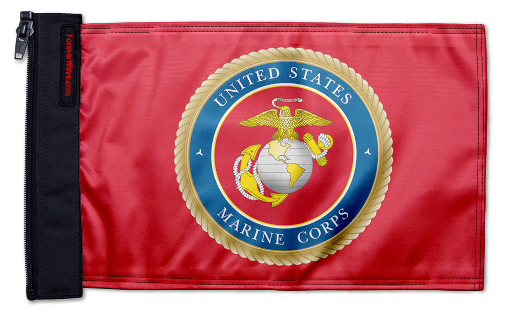 Marines Emblem 12"x18" Forever Wave Flag for Jeep Wrangler LJ 2003-2006