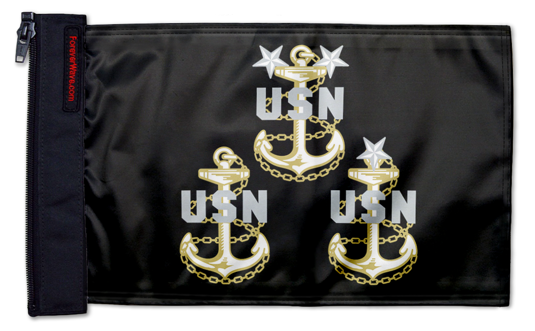 Navy Chief Petty Officers 12"x18" Forever Wave Flag for Jeep Wrangler YJ 1986-1995