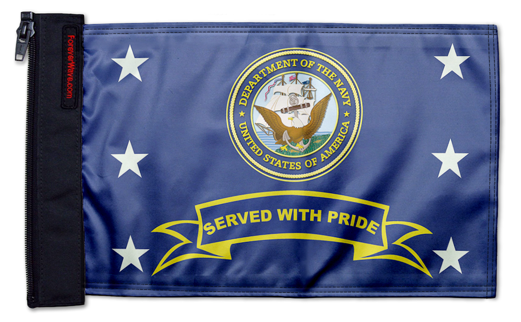 Navy Served With Pride 12"x18" Forever Wave Flag for Jeep Wrangler YJ 1986-1995