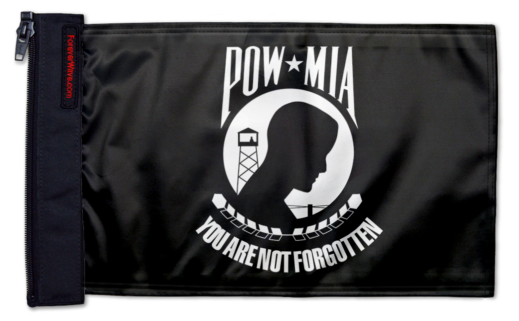 POW MIA 12"x18" Forever Wave Flag for Jeep Wrangler LJ 2003-2006