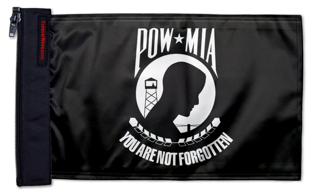 POW MIA 12"x18" Forever Wave Flag for Jeep Wrangler TJ 1996-2006