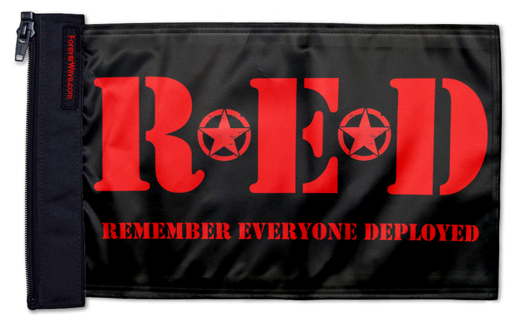 Remember Everyone Deployed 12"x18" Forever Wave Flag for Jeep Wrangler YJ 1986-1995