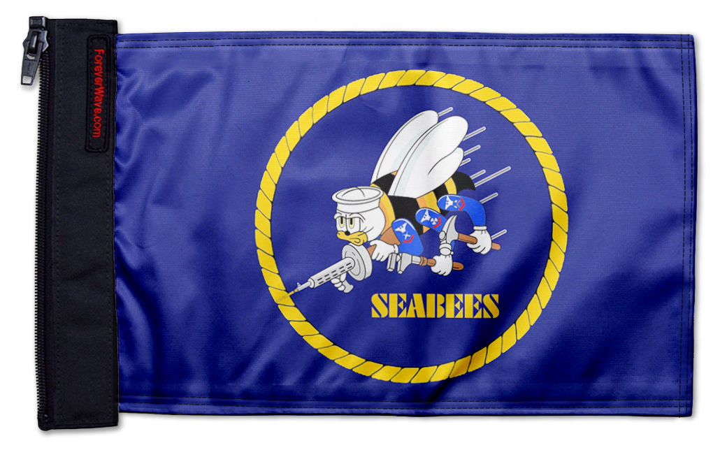 Navy Seabees 12"x18" Forever Wave Flag for Jeep Wrangler TJ 1996-2006