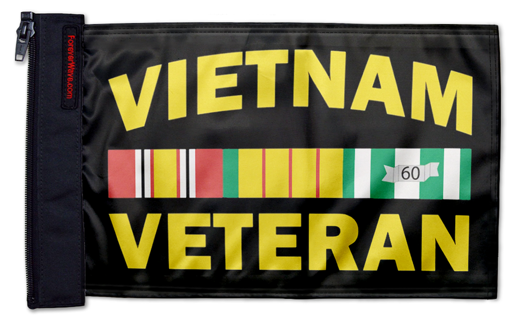 Vietnam Veteran 12"x18" Forever Wave Flag for Jeep Wrangler TJ 1996-2006