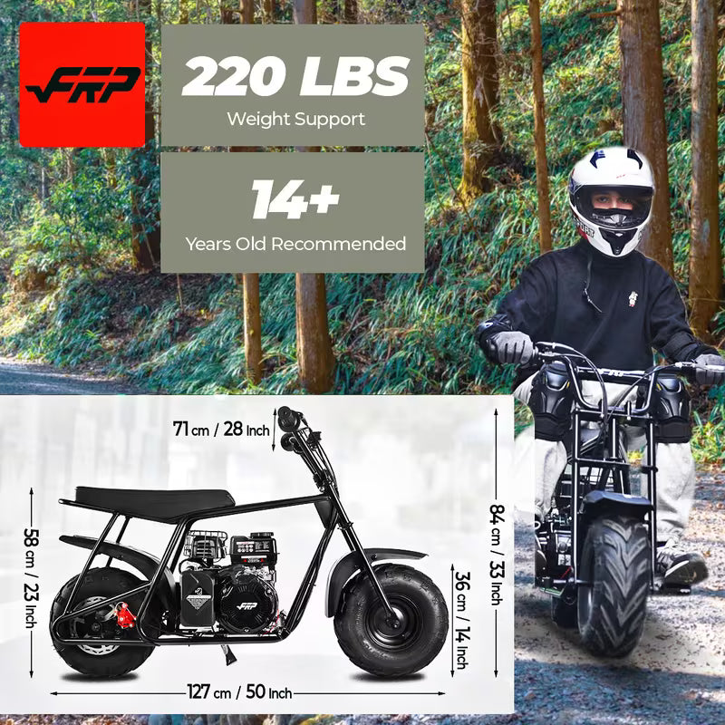 Mini Bike, 99cc 4-stroke Adult Mini Bike For Explorers, Gasoline-powered Mini Off-road Bike Motocross,