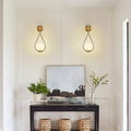 19" Set of 2 Modern Gold Wall Sconces with Opal Glass Globe, Mid-Century Design, Luxury Wall Lights