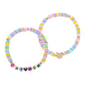 2PCS Cat Mom Heishi Beaded Stretch Bracelets