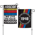 NASCAR Garden Flag 2 Sided We Live To Race Stock Car