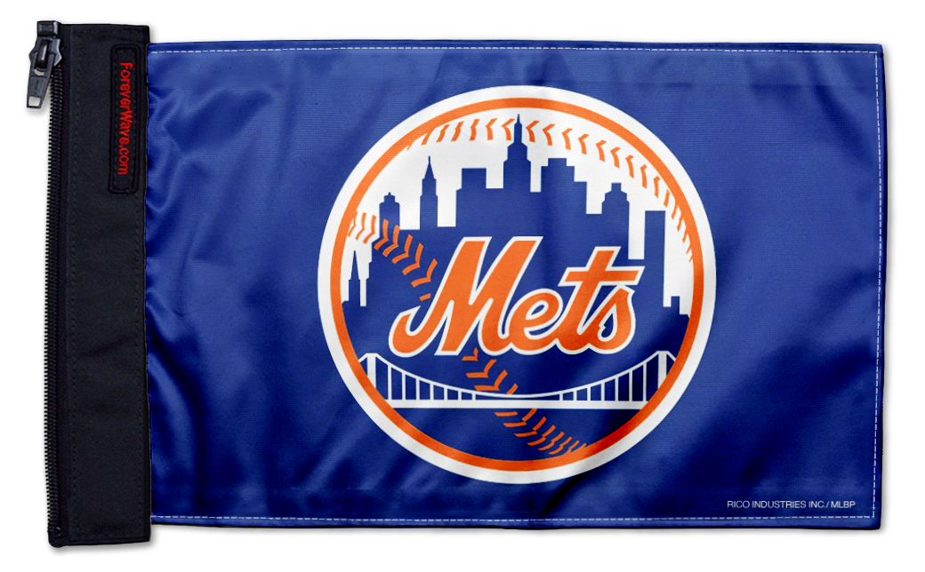 New York Mets 11"x17" Forever Wave Flag for Jeep Wrangler JK 2-Door 2007-2018