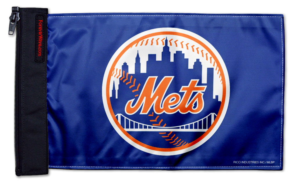 New York Mets 11"x17" Forever Wave Flag for Jeep Wrangler CJ-7 and CJ-8 1976-1986
