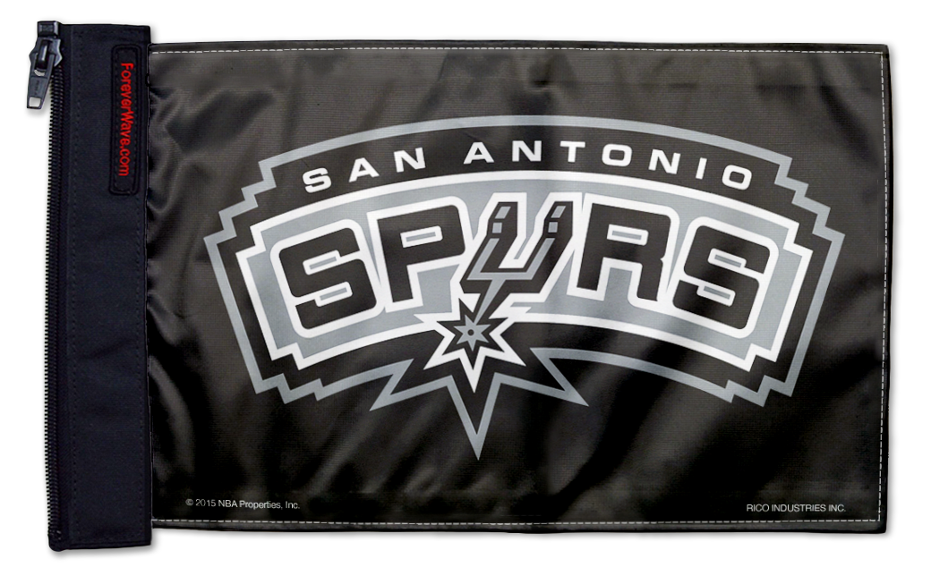 San Antonio Spurs 11"x17" Forever Wave Flag for Jeep Wrangler JK 2-Door 2007-2018
