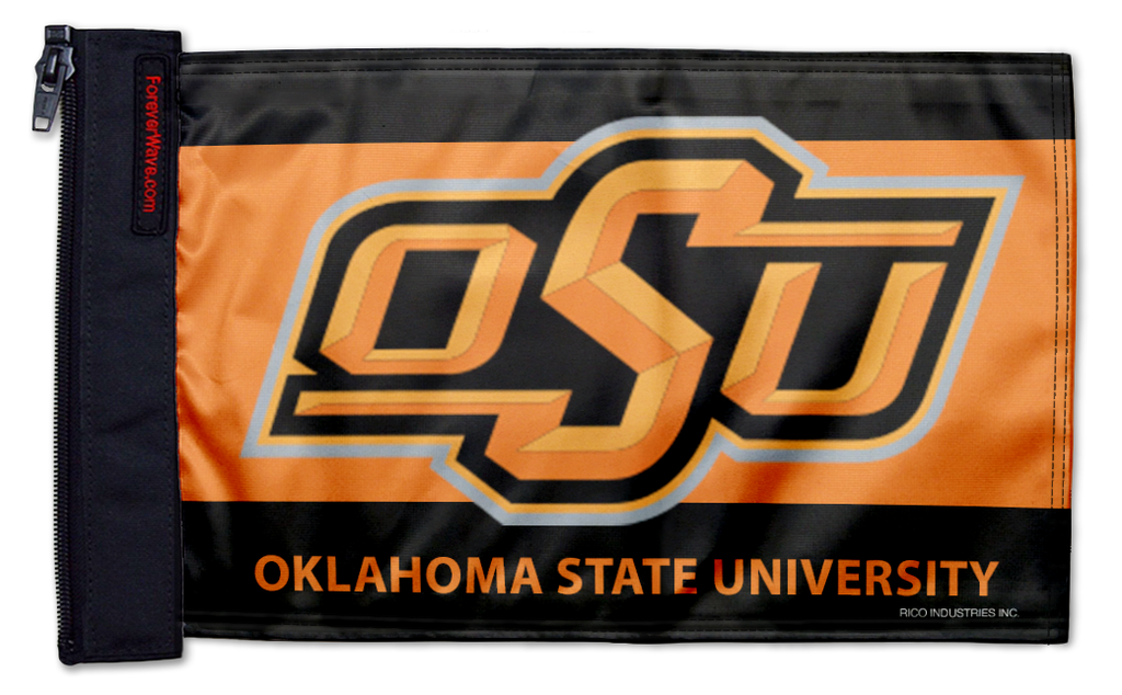Oklahoma State 11"x17" Forever Wave Flag for Jeep Wrangler TJ 1996-2006