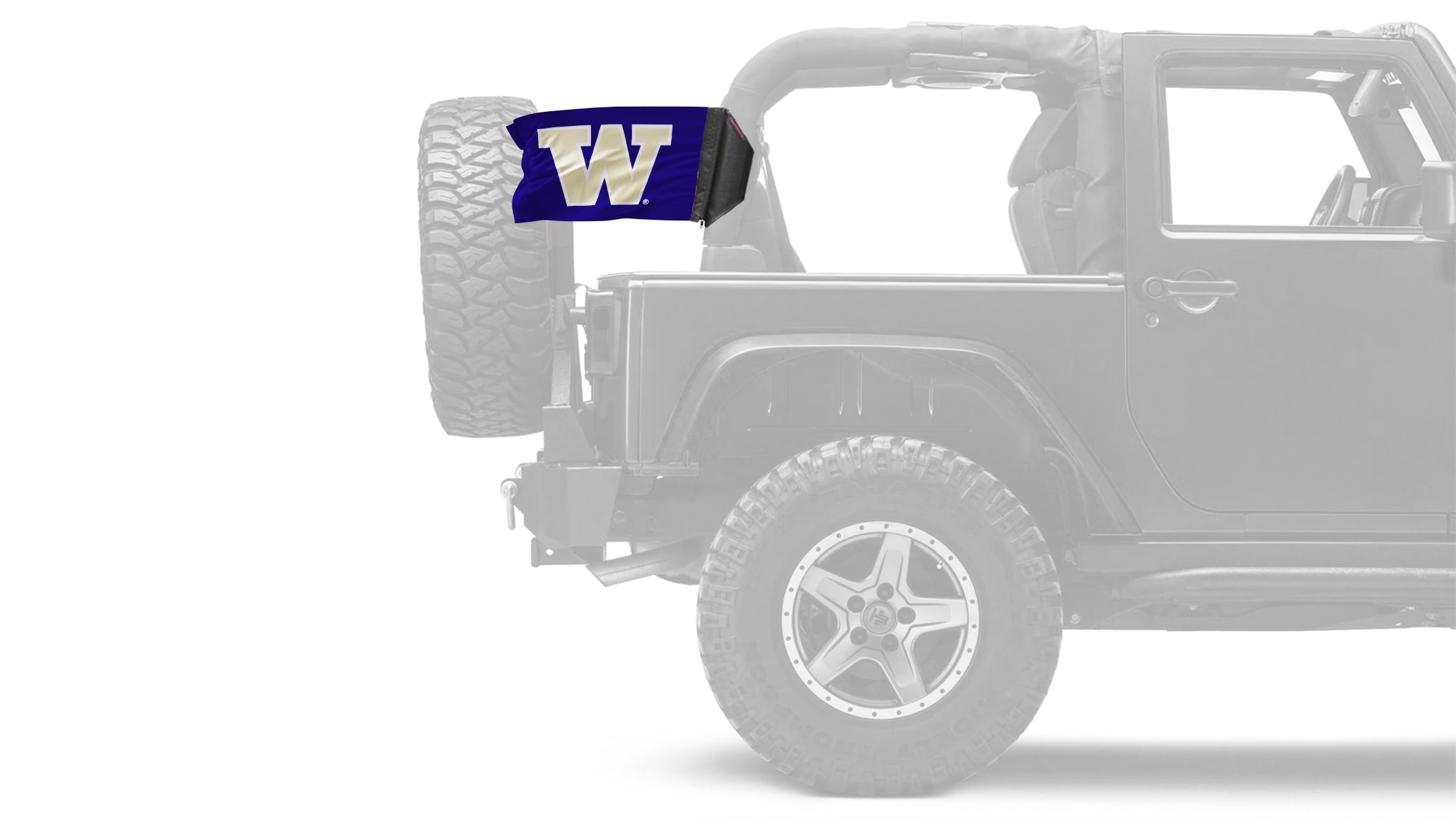 Washington Huskies 11"x17" Forever Wave Flag for Jeep Wrangler TJ 1996-2006