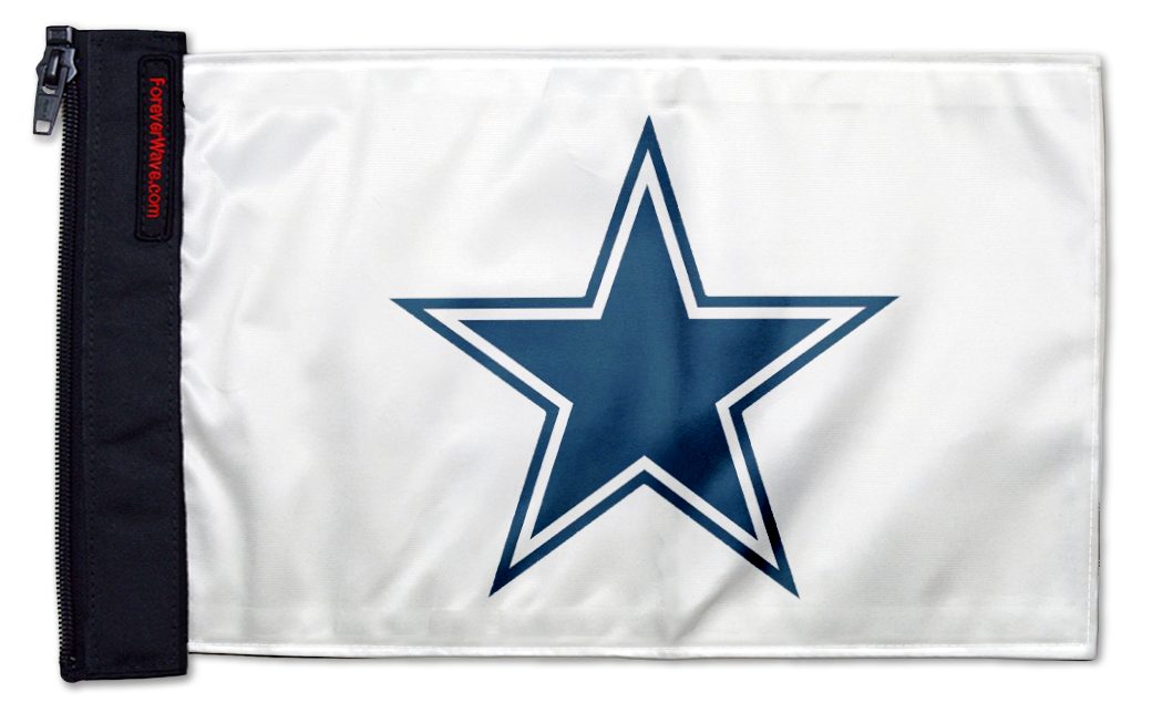 Dallas Cowboys White 11"x17" Forever Wave Flag for Jeep Wrangler YJ 1986-1995
