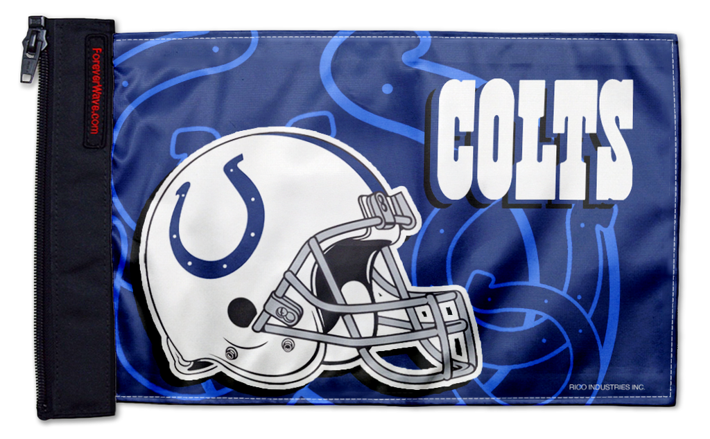 Indianapolis Colts 11"x17" Forever Wave Flag for Jeep Wrangler CJ-7 and CJ-8 1976-1986